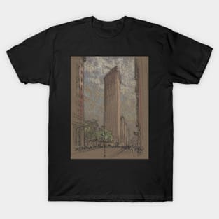 City painting of New York with a view to the Flatiron Building T-Shirt